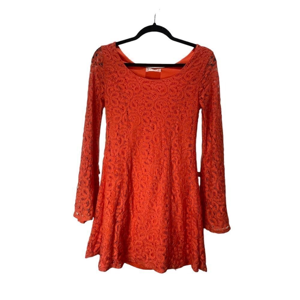 Altar’d State orange lace mini dress size XS